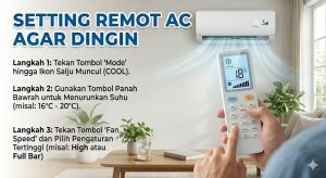 Cara Setting Remote AC Agar Lebih Dingin